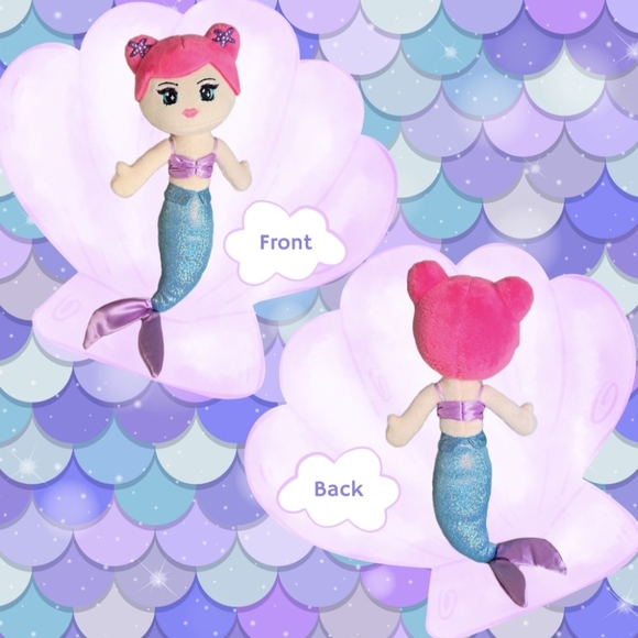 Mermaid Princess Stuffed Animal 🧜🏼‍♀️ Shiny & Soft Tail. - Picture 4 of 4